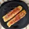 Rollitos de pan frito con plátano