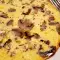 Frittata de champiñones con puerros