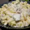 Fusilli con queso azul y champiñones