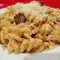 Fusilli con bacon, nata y trufa
