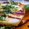 Queso Halloumi con ajo y albahaca