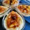 Natillas de sémola con frutas caramelizadas