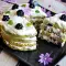 Tarta keto de gofres matcha