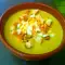 Crema de puerros y quesitos
