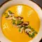 Crema otoñal de calabaza con champiñones