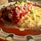 Pimientos secos rellenos de arroz y carne