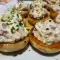 Champiñones rellenos de nata y jamón