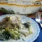 Pollo con brócoli, quesitos y nata