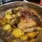 Pollo con patatas en bolsa de asar