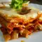 Lasaña vegana con tomate y champiñones