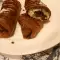 Crepes de chocolate con relleno de coco