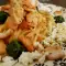 Espaguetis con pollo, espinacas y queso