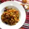 Cerdo con garbanzos y chucrut