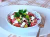 Ensalada sin gluten con trigo sarraceno y tomates