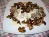 Lengua de ternera guisada con champiñones y mantequilla