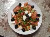 Ensalada de tomate con mozzarella y garbanzos