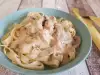 Tagliatelle de salmón y nata