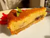 Tarta de requesón y arándanos con base de almendra