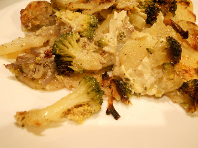Brócoli con patatas al horno
