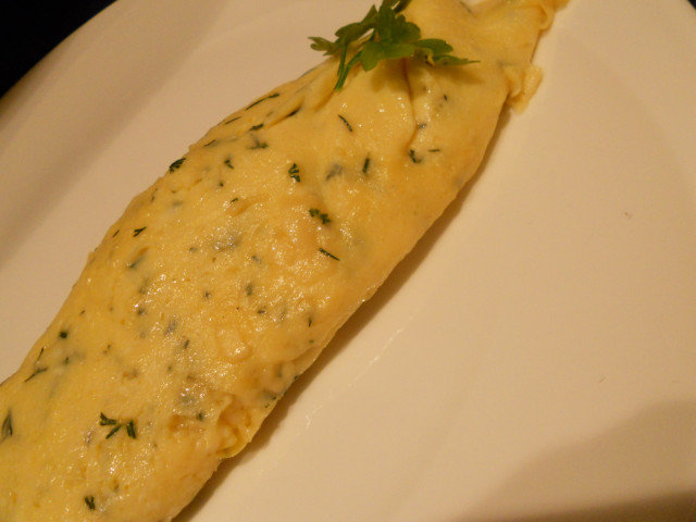 Tortilla francesa con queso y perejil