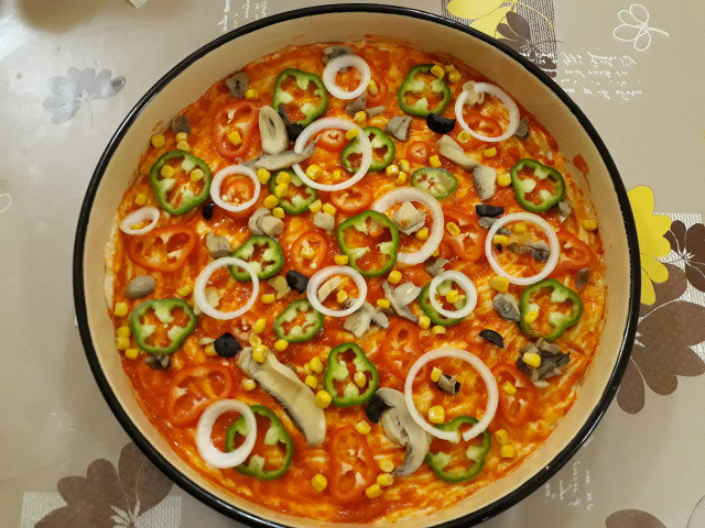 Pizza de verduras sin carne