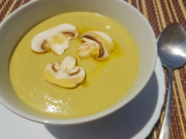 Crema de brócoli y champiñones