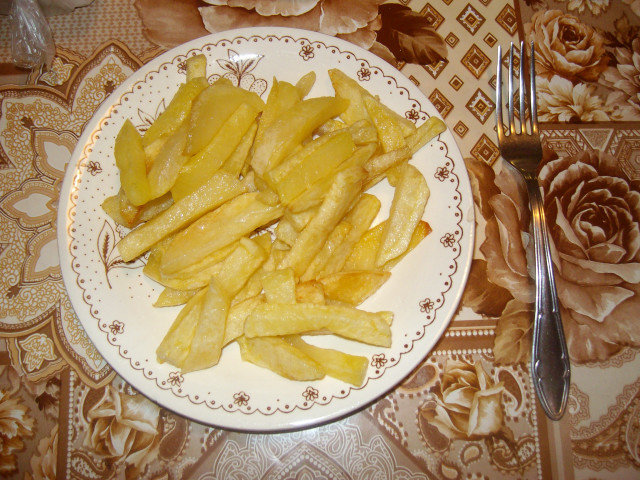 Patatas fritas con costra crujiente