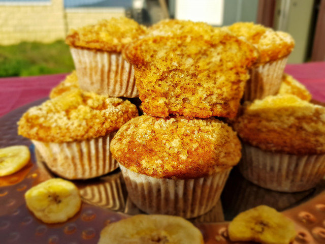 Muffins de plátano esponjosos
