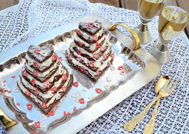 Mini pasteles en forma de corazón