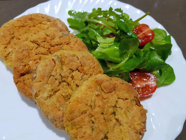 Hamburguesas de garbanzos y queso