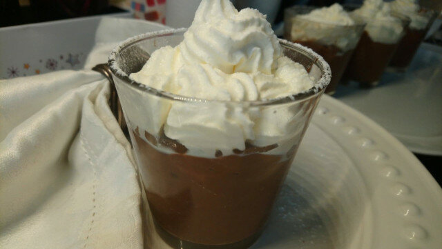 Crema de chocolate y caquis