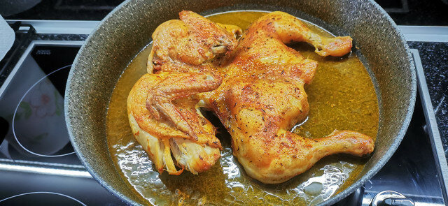 Pollo asado entero al horno