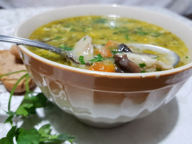 Sopa de setas shiitake