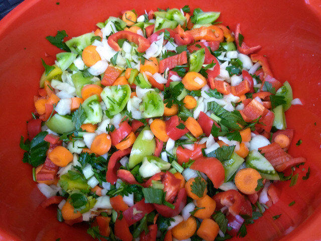 Condimento de verduras en conserva