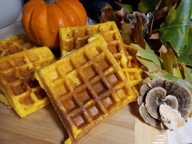 Wafels de calabaza con harina de maíz