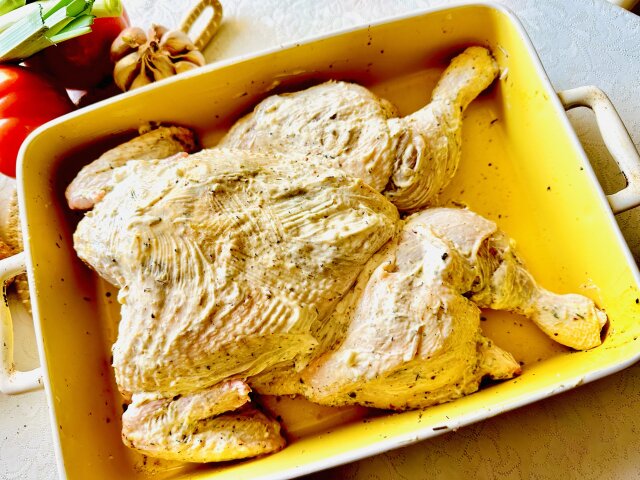 Pollo asado al estilo francés