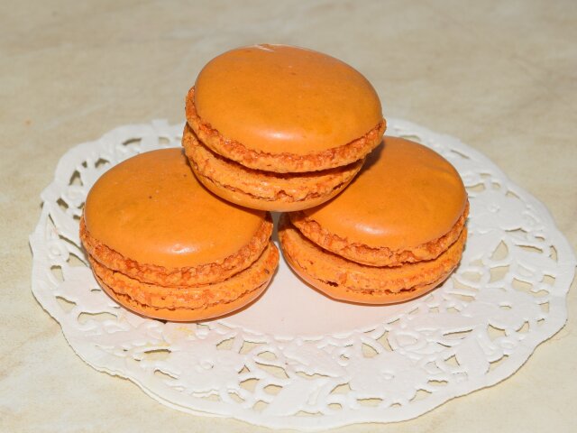 Macarons frenceses con crema de mascarpone