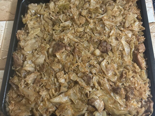 Chucrut con cerdo al horno